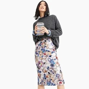 J.crew Collection floral jacquard pencil skirt